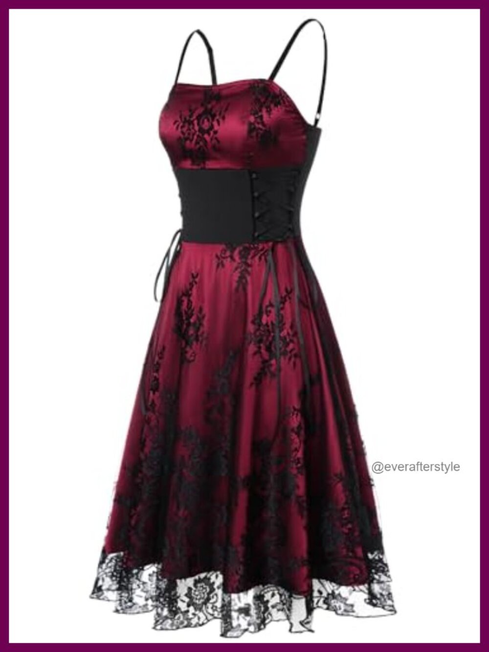 Gothic Corset Dress Spaghetti Strap Lace Victorian Steampunk Halloween Costume